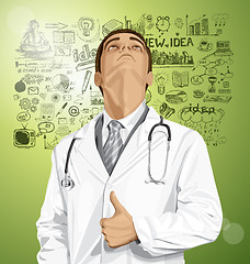 Image showing Vector Doctor With Stethoscope