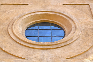 Image showing  incision   in house  window    italy  lombardy    rose window  