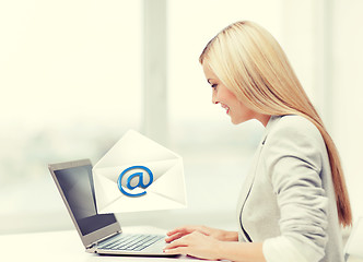 Image showing woman with laptop computer