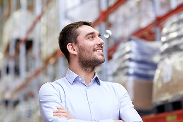 Image showing happy man at warehouse