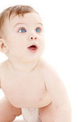 Image showing portrait of crawling baby boy looking up #2