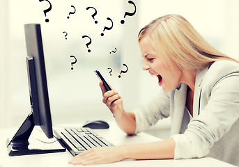 Image showing angry woman with phone