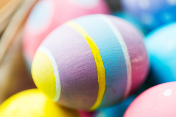 Image showing close up of colored easter eggs