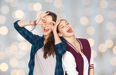 Image showing happy smiling pretty teenage girls having fun