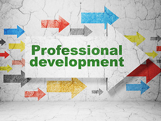 Image showing Education concept: arrow with Professional Development on grunge wall background