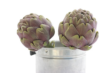 Image showing Two artichokes