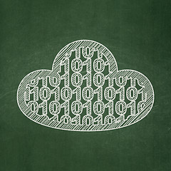 Image showing Cloud technology concept: Cloud With Code on chalkboard background