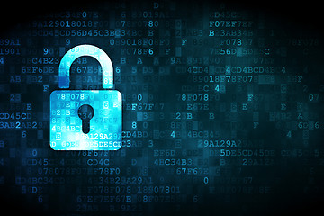 Image showing Protection concept: Closed Padlock on digital background