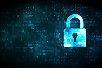 Image showing Privacy concept: Closed Padlock on digital background