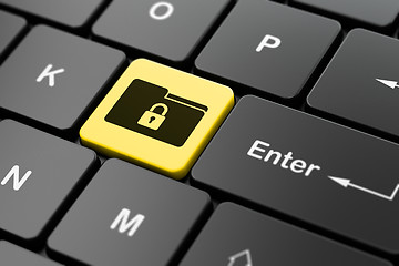 Image showing Business concept: Folder With Lock on computer keyboard background