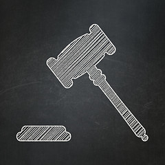 Image showing Law concept: Gavel on chalkboard background