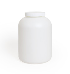 Image showing Can of protein or gainer powder isolated