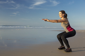 Image showing Exercise at the beach