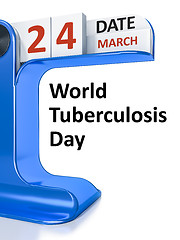 Image showing vintage calendar World Tuberculosis Day