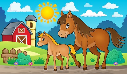 Image showing Horse with foal theme image 2