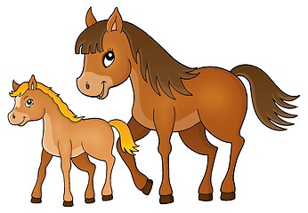 Image showing Horse with foal theme image 1