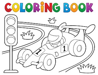 Image showing Coloring book racing car theme 1