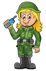 Image showing Female soldier theme image 1