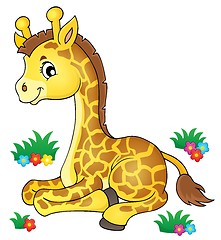 Image showing Young giraffe theme image 1