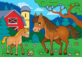 Image showing Horse with foal theme image 4