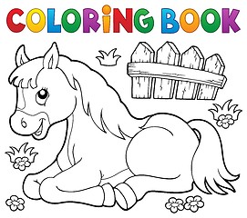 Image showing Coloring book horse topic 1