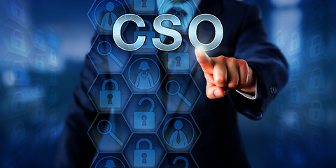 Image showing C-Level Corporate Executive Pressing CSO