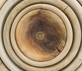 Image showing Wooden bowls isolated