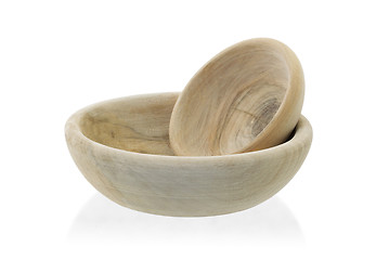 Image showing Wooden bowls isolated