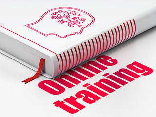 Image showing Education concept: book Head With Finance Symbol, Online Training on white background