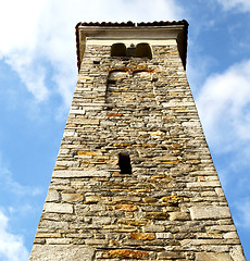 Image showing   borghi  old abstract in  italy   the   wall  and church towe 