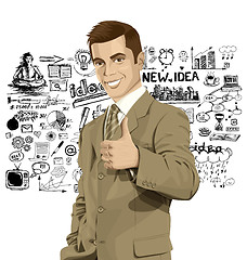 Image showing Vector Business Man Shows Well Done