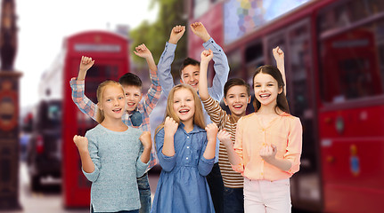 Image showing children celebrating victory over london city