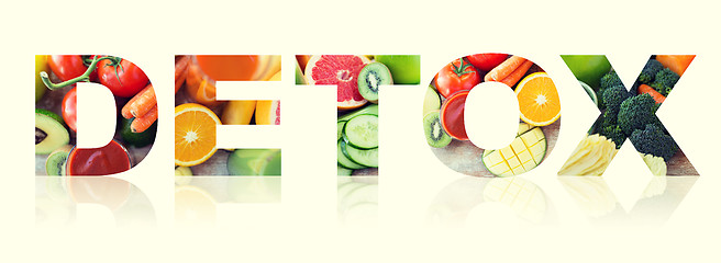 Image showing detox, healthy eating and vegetarian diet concept