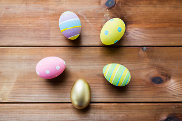 Image showing close up of colored easter eggs