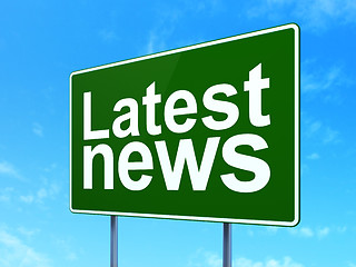 Image showing News concept: Latest News on road sign background