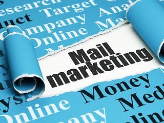 Image showing Marketing concept: black text Mail Marketing under the piece of  torn paper