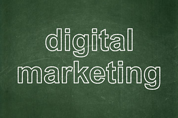 Image showing Advertising concept: Digital Marketing on chalkboard background