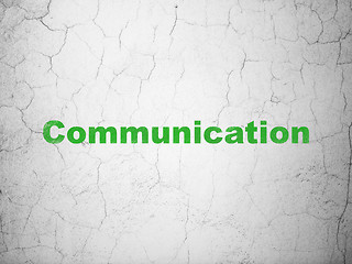 Image showing Advertising concept: Communication on wall background