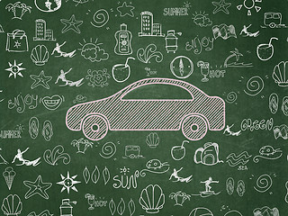 Image showing Vacation concept: Car on School Board background