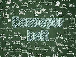 Image showing Industry concept: Conveyor Belt on School Board background