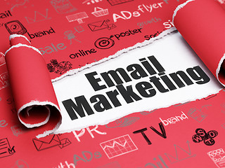 Image showing Advertising concept: black text Email Marketing under the piece of  torn paper