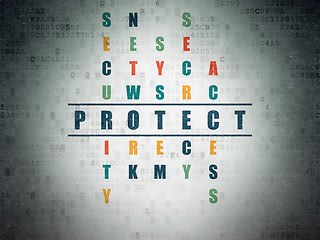 Image showing Safety concept: Protect in Crossword Puzzle