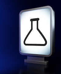 Image showing Science concept: Flask on billboard background