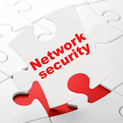 Image showing Privacy concept: Network Security on puzzle background