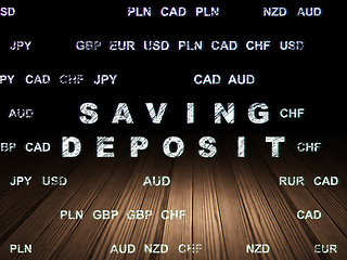 Image showing Currency concept: Saving Deposit in grunge dark room