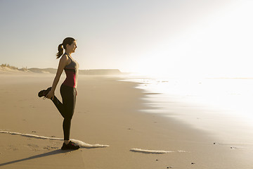 Image showing Exercise at the beach