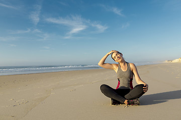 Image showing Exercise at the beach