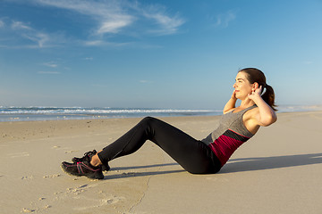 Image showing Exercise at the beach