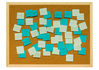 Image showing Cork board with sticky notes


