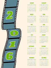 Image showing Calendar design with film strip for 2016
